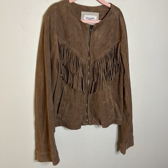 abercrombie kids Faux Leather Fringe Jacket Size 11/12 - Picture 3 of 6